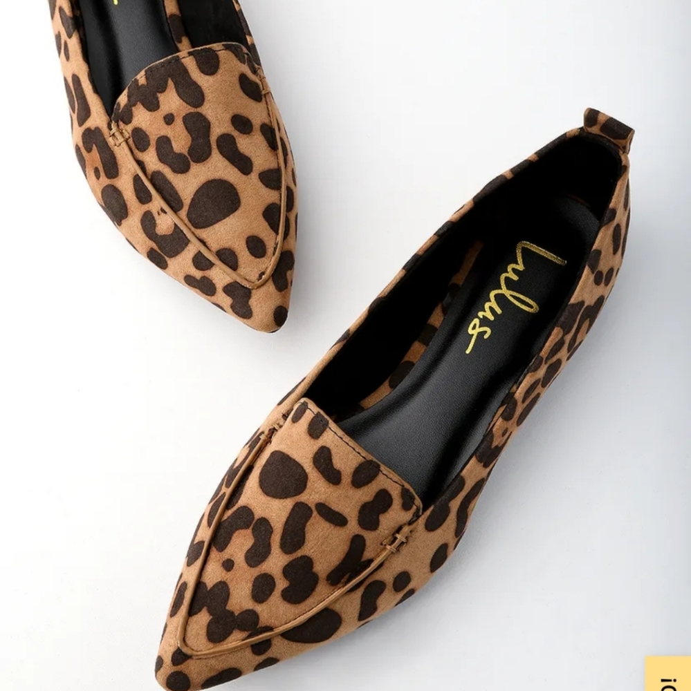 Emmy Leopard Suede Pointed Loafers